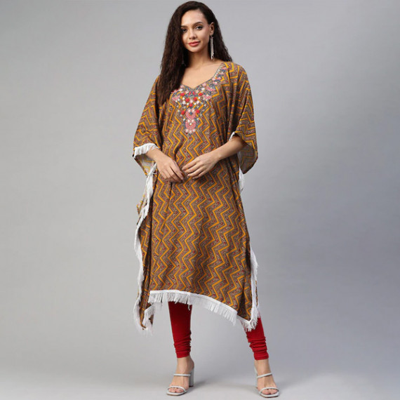 http://393881.2783915.xyz/products/women-orange-brown-geometric-printed-thread-work-pure-cotton-kaftan-kurta