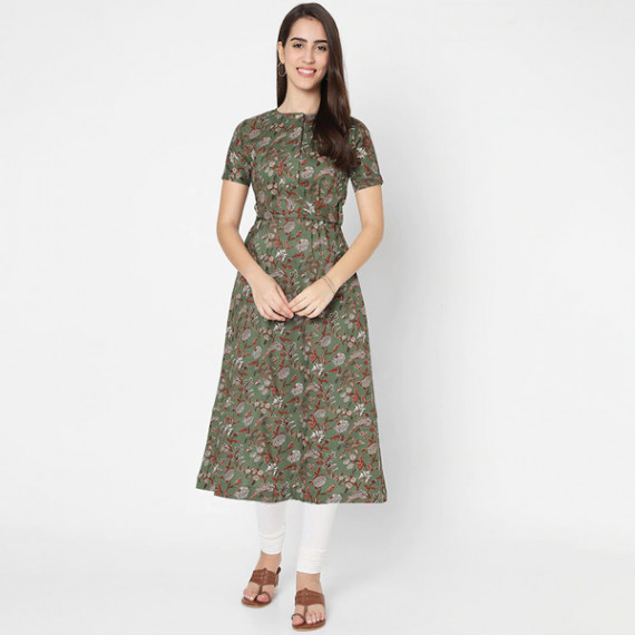 http://393881.2783915.xyz/products/women-green-grey-floral-printed-cotton-a-line-kurta