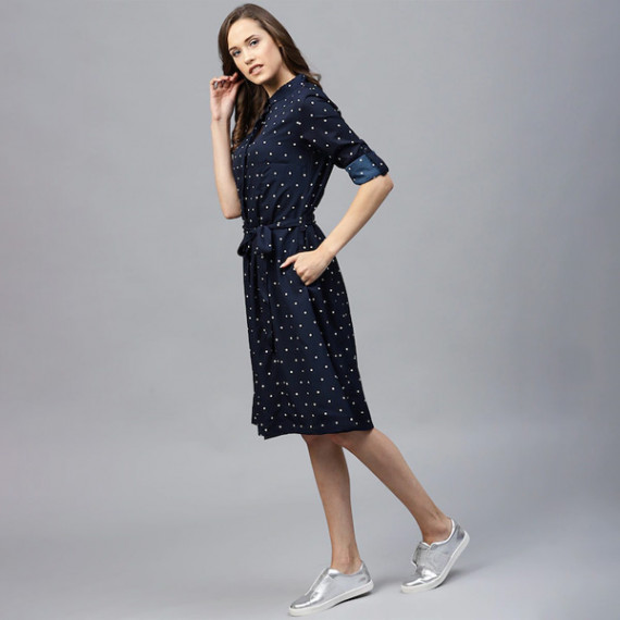 http://393881.2783915.xyz/products/navy-blue-polka-dots-printed-shirt-dress