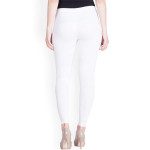 Women White Solid Ankle Length Leggings