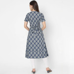 Women Blue Ethnic Motifs Printed Kurta