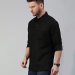 Men Black Slim Fit Cotton Casual Shirt