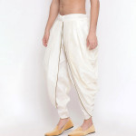 Men White Solid Dhoti