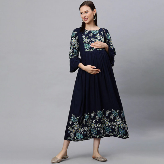 http://393881.2783915.xyz/products/women-navy-blue-embroidered-maternity-feeding-maxi-nursing-dress