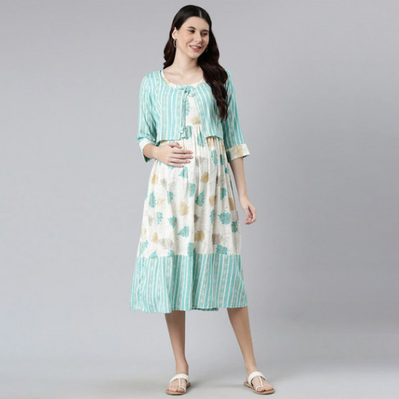 http://393881.2783915.xyz/products/women-off-white-green-floral-maternity-a-line-midi-dress