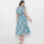 Blue Floral Maternity Midi Dress