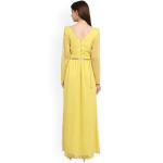 Women Yellow Solid Maxi Dress